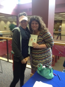 Laura with Eleanor & Park author Rainbow Rowell at a signing.